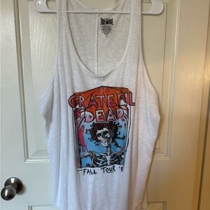 Grateful Dead Women's White and Orange Tank Top